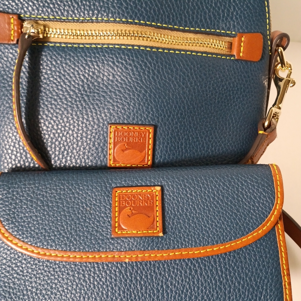 Dooney & Bourke Teal Pebble Leather Crossbody Bag and Wallet Set - Picture 17 of 17